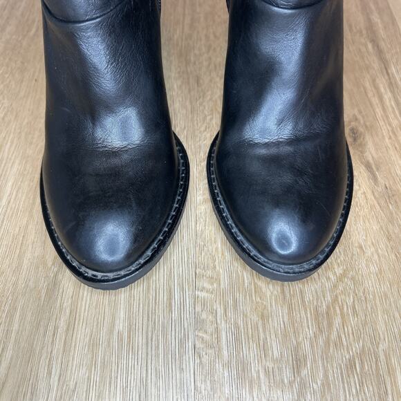 STEVEN by STEVE MADDEN Women's 7.5 Ankle Boots EARLA BlackBlock Heel Leather - Picture 3 of 9